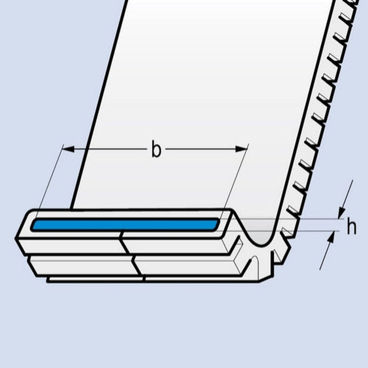 PU - ochrana na ostré hrany POLYTEX - FLEXOCLIP, modra - PFEIFER