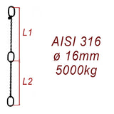 CPK 16, nerezový převěsný reťaz - nosnosť 5000kg - Pumpenkette