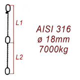CPK 18, nerezový převěsný reťaz - nosnosť 7000 kg - Pumpenkette
