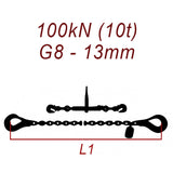 Kotviaca reťaz dvojdielna, trieda 8, reťaz 13 mm, ťahová sila 100kN