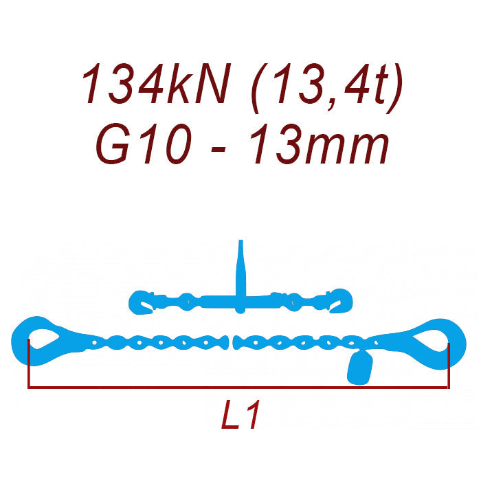 Kotviaca reťaz dvojdielna, trieda 10, reťaz 13 mm, ťahová sila 134kN