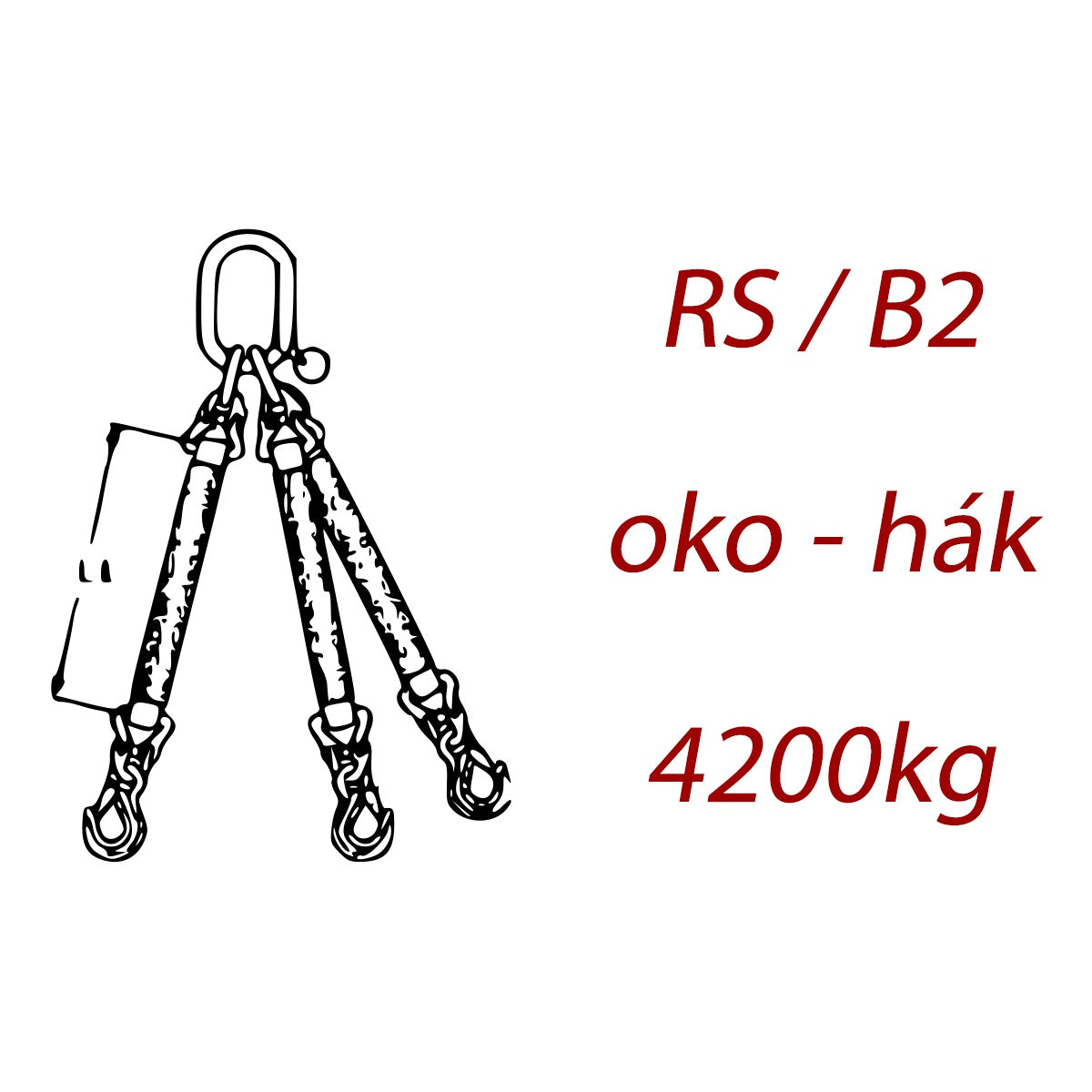 Trojpramenný textilný kombinovaný vazák, oko-hák, nosnosť 4200kg