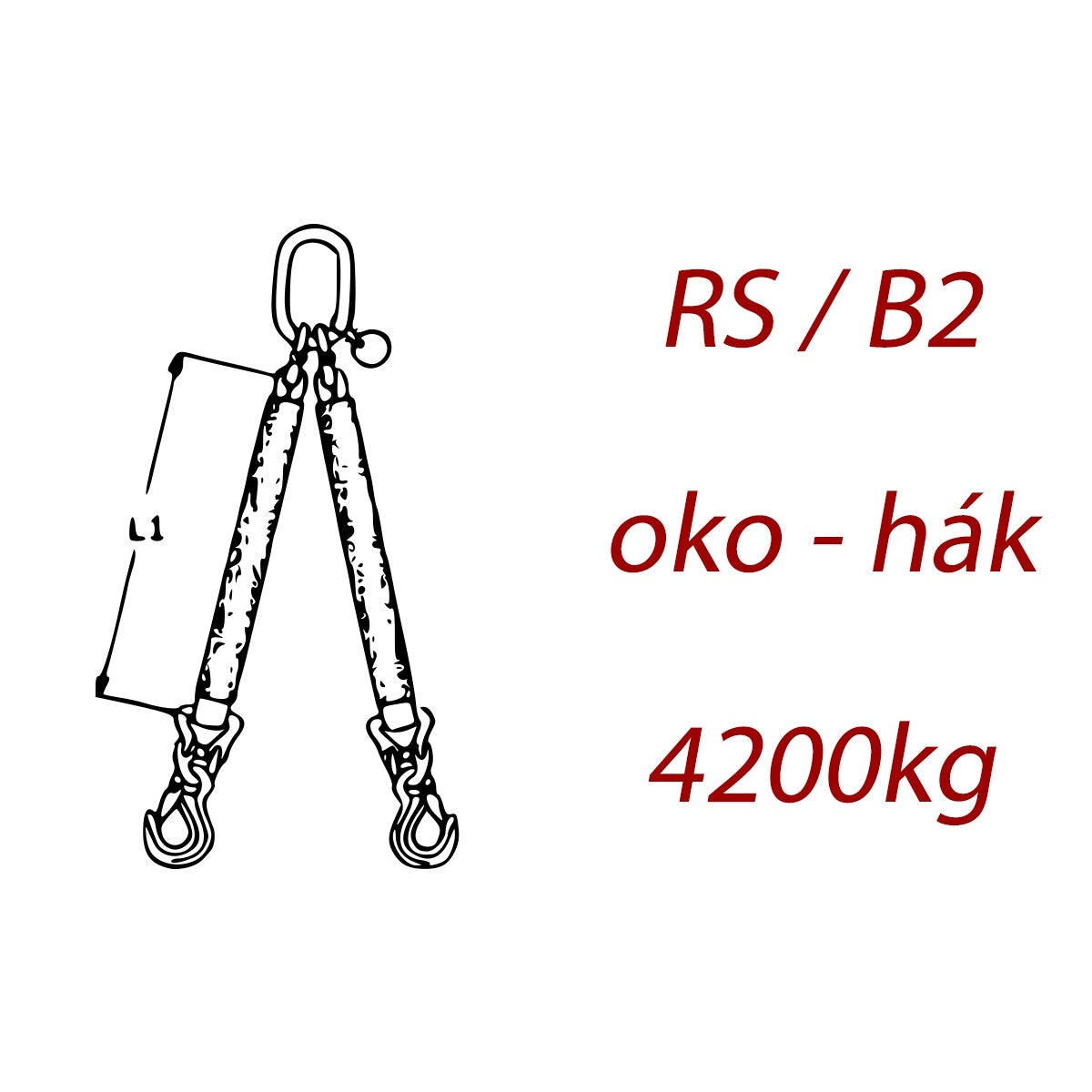 Dvojpramenný textilný kombinovaný vazák, oko-hák, nosnosť 4200kg