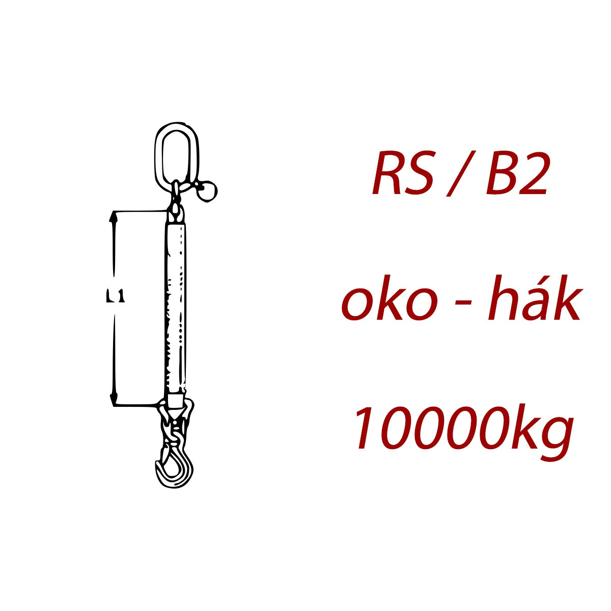 Jednopramenný textilný kombinovaný vazák, oko-hák, nosnosť 10000kg