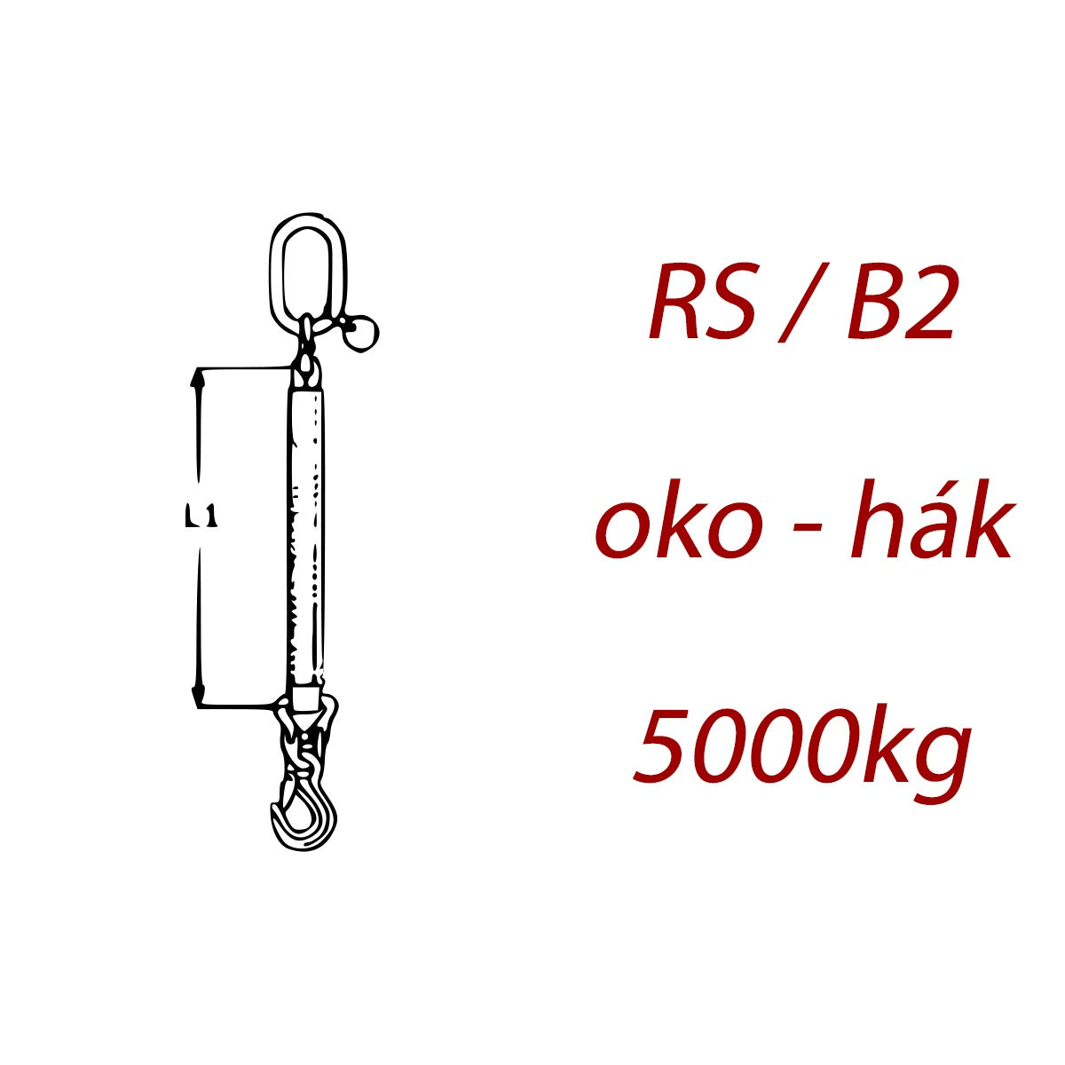 Jednopramenný textilný kombinovaný vazák, oko-hák, nosnosť 5000kg