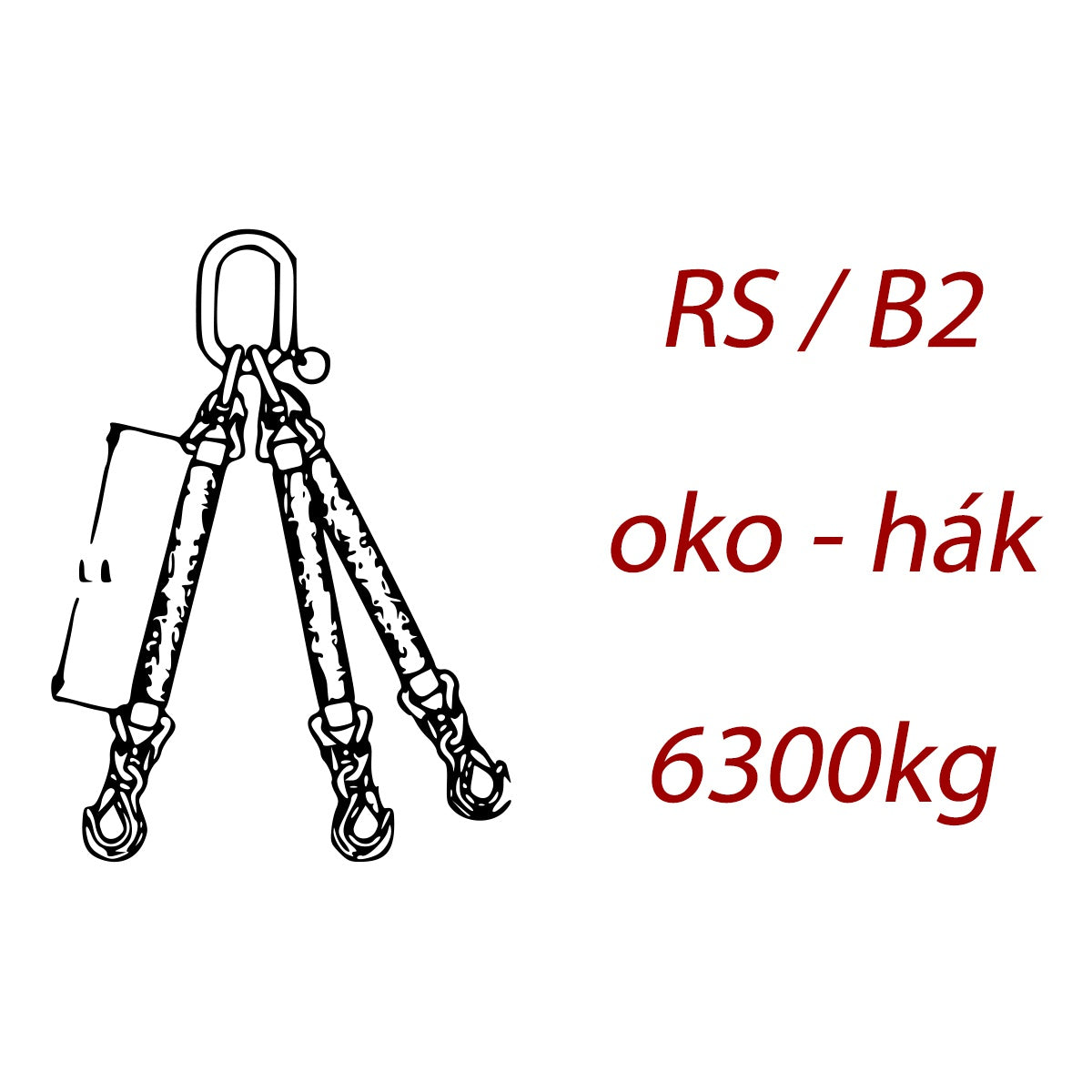 Trojpramenný textilný kombinovaný vazák, oko-hák, nosnosť 6300kg