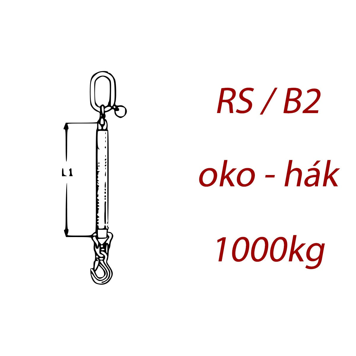 Jednopramenný textilný kombinovaný vazák, oko-hák, nosnosť 1000kg