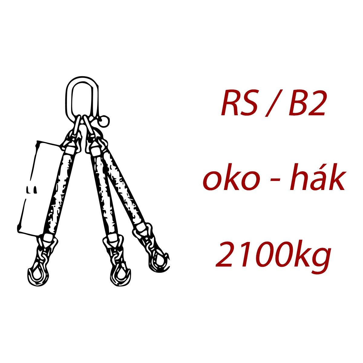 Trojpramenný textilný kombinovaný vazák, oko-hák, nosnosť 2100kg