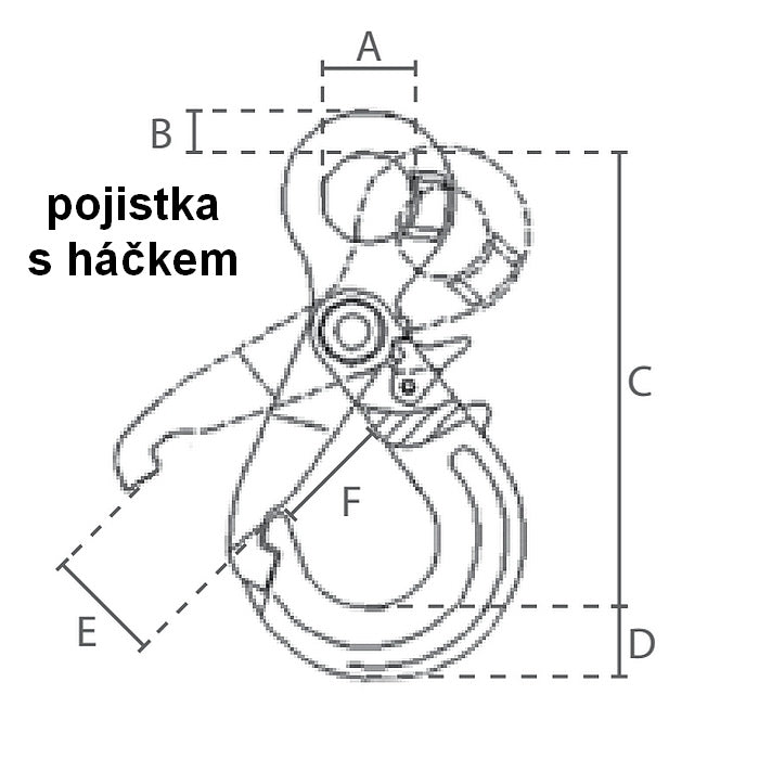 Samosvorný hák s okem a úchytem D