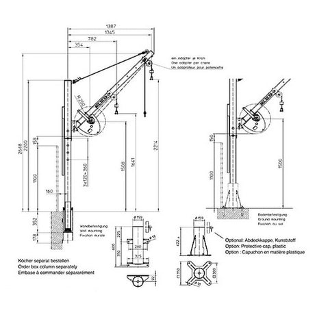 Otočný žeriav DKV550/1300, nosnosť 550kg, 800-1300mm, HAACON